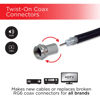 Picture of UltraPro RG6 F-Type Twist-On Coaxial Connector, 4 Pack, Replace Connectors or Assemble Custom Cables, No Tools Required, 52181