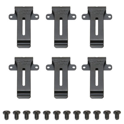 Picture of Estink Radio Belt Clip Replacement, Pack of 6 Portable Metal Radio Belt Clamp with Screw Replacement Belt Kenwood TK 208 TK 308 Baofeng BF 888S, Black