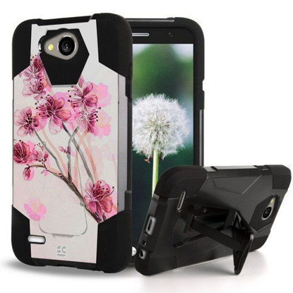 Picture of GoldenBeetle Shockproof [Drop-Protection] Dual Layered Case w/Kickstand Rugged Cover Compatible with LG X Power 2 / Fiesta LTE/X Charge/Fiesta 2 (M320/L63BL/L64VL/US701) - Cherry Blossom