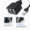 Picture of Ethernet Splitter, Male to 2 Female Network Adapter RJ45 LAN Ethernet Socket Connector Adapter for Super Cat5/Cat5e/Cat6 LAN Ethernet Splitter(Black)