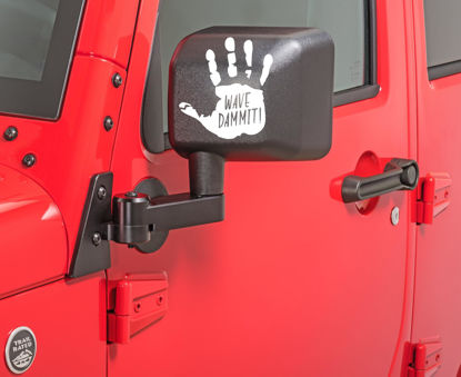 Picture of Hand Print "Wave Dammit!" Decal, Size 4.3 x 4.45 inches, Color Options Available