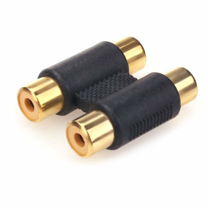 Picture of NANYI RCA Female to RCA Female Interconnect Coupler Adapter, with Gold Plated Housing for Mixer Amplifiers Cable Link (2rca F-F-1pack)