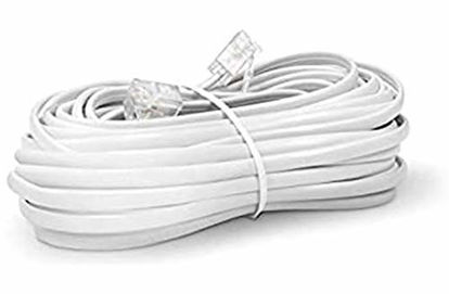 Picture of iMBAPrice 25 Feet RJ11 Telephone Extension Cord Phone Cable Line Wire - White