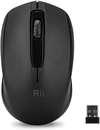 Picture of Rii Wireless Mouse, 2.4G Portable Computer Mice for PC, Laptop, Windows,Office Included Wireless USB dongle (Black)