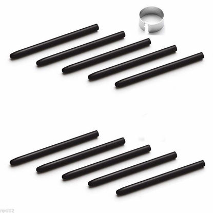 Picture of 10Pcs Black Pen Nibs tip Refill with Removal Ring for Wacom CTL CTH 471 671 472 490 690 4100 6100 Intuos4 5