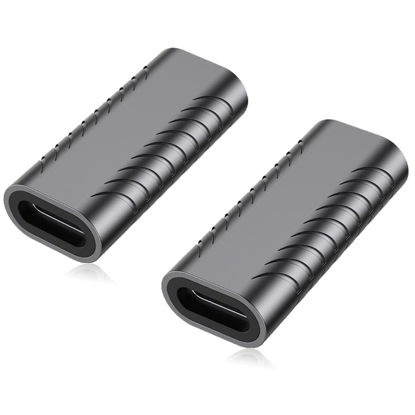 Picture of AuviPal 240W USB C Coupler (2 Pack), USB Type C Female to Female Adapter Extender Support up to 40Gbps Data Transfer, 240W Power Delivery and 8K@60Hz Video Pass Through