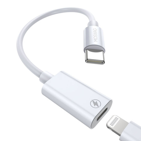 Picture of MOSWAG Lightning Female to USB C Male Adapter Support Charging Type C Charger Connector Cable for iPhone 15/15 Pro/15 Pro Max/15 Plus iPad Air Samsung Not for Audio/OTG