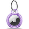 Picture of MOLOSLEEVE Airtag Holder Air Tag Case with Keychain, Anti-Scratch Airtags Key Chain for Apple Air Tags, Airtag Accessories for GPS Item Finder Tracker, Clear Purple