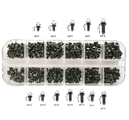 Picture of Easycargo 240pcs 12 Sizes Laptop Screws Kit, Notebook Computer Replacement Screws Assortment Kit,M2 M2.5 M3, for Lenovo Toshiba Gateway Samsung HP IBM Dell Sony Acer Asus SSD Hard Disk SATA SSD M.2