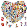 Picture of 100pcs Disney Cartoon Stickers Gifts for Kids Girl, Cute Princess Waterproof Vinyl Decal for Teen Laptop Water Bottle Bike Guitar Phone Skateboard Luggage (100 Disney Cartoon)