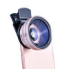 Picture of Uneedb Super Wide-Angle + Macro HD Lens 2 in 1 Lens Universal Clip 37mm Mobile Phone Lens 0.45x 49uv Rose Gold