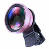 Picture of Uneedb Super Wide-Angle + Macro HD Lens 2 in 1 Lens Universal Clip 37mm Mobile Phone Lens 0.45x 49uv Rose Gold