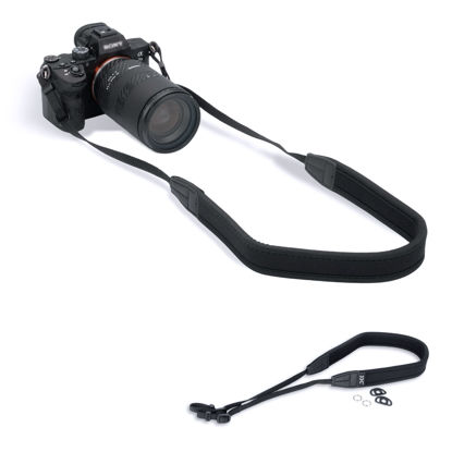 Picture of Mirrorless Camera Neck Strap Shoulder Belt for Sony ZV-E10 A7C A6600 A6500 A6400 A7 IV III A7R V IV A7S III A9 II Fujifilm X-T5 X-T4 X-T30 II Nikon Z30 Z50 Canon M50 M6 M5 Mark II -Black