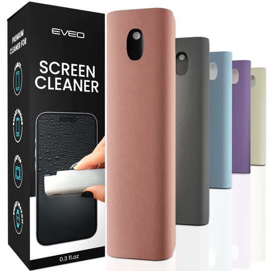 Picture of EVEO Screen Cleaner Spray and Wipe - Computer Screen Cleaner, Laptop Screen Cleaner, MacBook & iPad Screen Cleaner, iPhone Cleaner, Car Screen Cleaner, 2in1 Touchscreen Mist Cleaner-(0.3 oz) Rose Gold