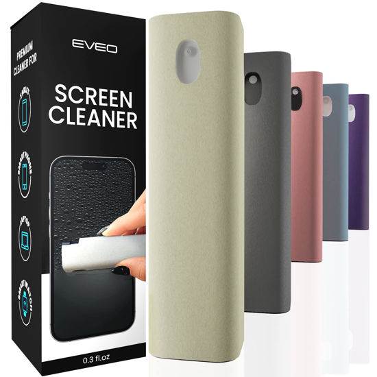 Picture of EVEO Screen Cleaner Spray -Phone Screen Cleaner, iPhone Cleaner, Computer Screen Cleaner Tool, Laptop Screen Cleaner, MacBook/iPad Screen Cleaner, Touchscreen Mist Cleaner, Built-in Microfiber-Cream