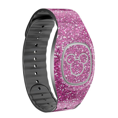 Picture of Design Skinz Sparkling Pink Ultra Metallic Glitter Skin Decal Vinyl Full-Body Wrap Compatible with Disney MagicBand+ (MagicBand+ Not Included)