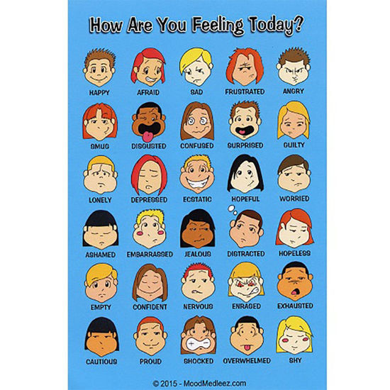 Picture of Kindle Mental Mini Blue Feelings Poster with Graphics Set of 12