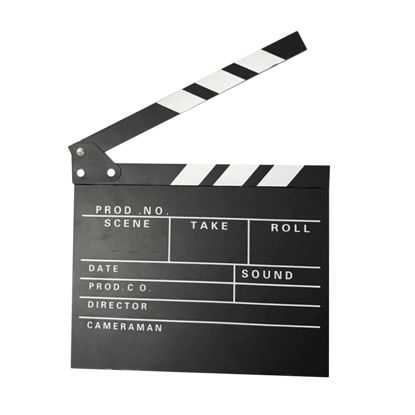 Picture of Ronyme Movie Film Clap Board Clapper Board Film Slate Slateboard Accessaries for Video Photography Film Home Decoration Photo Prop, Black English