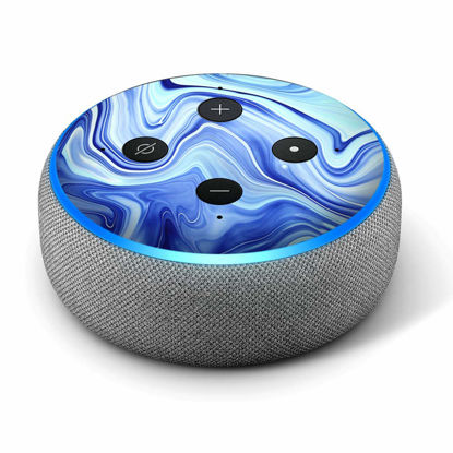 Picture of Blue Marble Rocks Glass - Vinyl Decal Skin Compatible with Amazon Echo Dot 3rd Generation Alexa - Decorations for Your Smart Home Speakers, Great Accessories Gift for mom, dad, Birthday, Kids