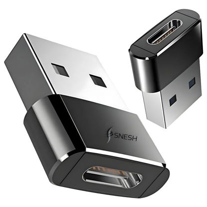 Picture of SNESH-2 Pack USB-C Female to USB Male Adapter, USB C to USB A Adapter Compatible with Mbook, Notebook, Tablet, Smartphone Such as Samsung Galaxy