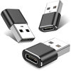 Picture of LLYZZ USB to USB C Adapter-3Pack,Type C Female to USB Male Charger Cable Converter for iPhone 15 Pro Max Plus/14,for Apple Watch 9/Ultra,for iPad Pro/Air/Mini,for Airpods,Samsung,Car (Black)