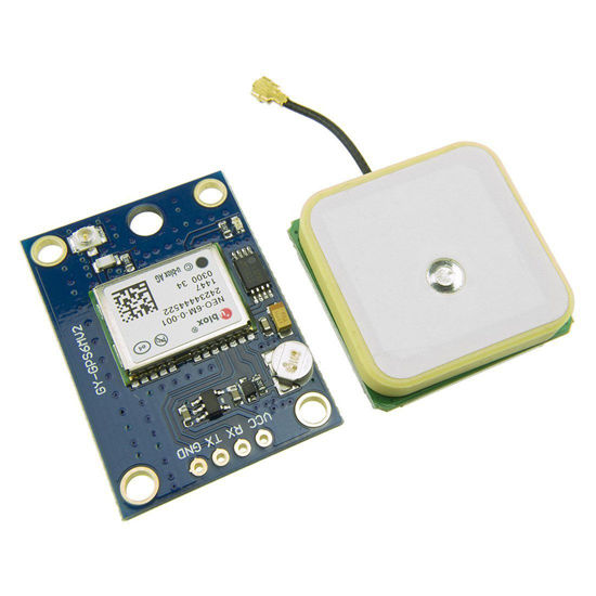 Picture of HiLetgo GY-NEO6MV2 NEO-6M GPS Flight Controller Module 3V-5V with Super Strong Ceramic Antenna for Arduino EEPROM APM 2.5