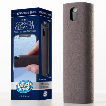 Picture of Miracle Brands 2-in-1 Screen Cleaner with Built-in Microfiber (.3 Fl Oz), Safe for Any Phone, Tablet, Monitor, Keyboard, Screen, Computer