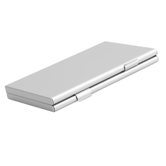 Picture of GZSHUNLI Aluminum Alloy SD & TF Card Holder Case Double-Layer Large Capacity with EVA Slots for 6 SD Cards and 12 TF Cards Silver, 500453758