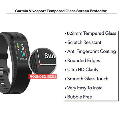 Picture of MOTONG Garmin Vivosport Smart Watch Screen Protector - MOTONG Tempered Glass Film Protectors For Garmin Vivosport Smart Watch,0.3mm Thickness - 2 Pcs In One Package