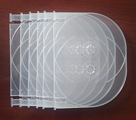 Picture of New 6 Pk Clear Double Discs Holder Tray for DVD Blu-Ray Movies CD Music Storage