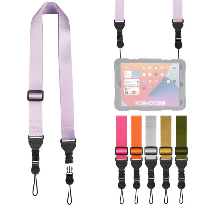 Picture of FIEIL Nylon iPad Strap, Adjustable Camera Neck Strap, Comfortable Shoulder Strap for Bags, Cellphone Tablet, Camera, Laptop, Binocular, Luggage Bag (Purple Universal Shoulder Strap)