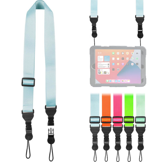 Picture of FIEIL Nylon iPad Strap, Adjustable Camera Neck Strap, Comfortable Shoulder Strap for Bags, Cellphone Tablet, Camera, Laptop, Binocular, Luggage Bag (Blue Universal Shoulder Strap)