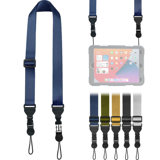 Picture of FIEIL Nylon iPad Strap, Adjustable Camera Neck Strap, Comfortable Shoulder Strap for iPad, Cellphone Tablet, Camera, Laptop, Binocular, Luggage Bag(Royal Blue Universal Neck Lanyard)