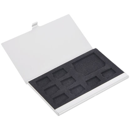 Picture of Geynutaly 9 Micro-SD/SD Memory Card Storage Holder Box Protector Metal Cases 8 TF&1 SD