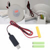 Picture of KHIOPNT LR03 AAA Battery Eliminator 1M USB Power Supply Cable Replace 1 to 4pcs AAA Battery (1.5V)