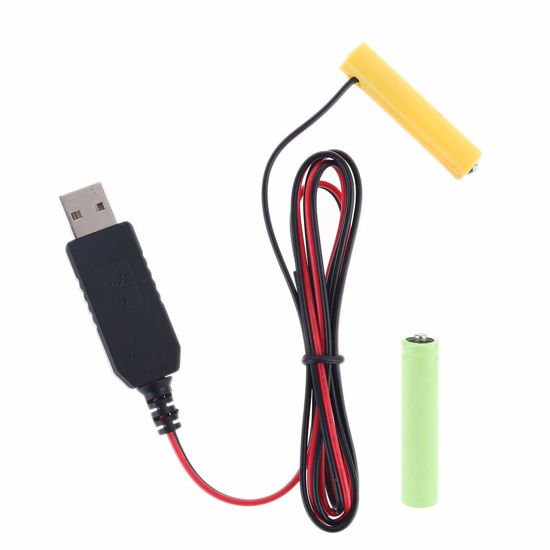 Picture of KHIOPNT LR03 AAA Battery Eliminator 1M USB Power Supply Cable Replace 1 to 4pcs AAA Battery (3V)