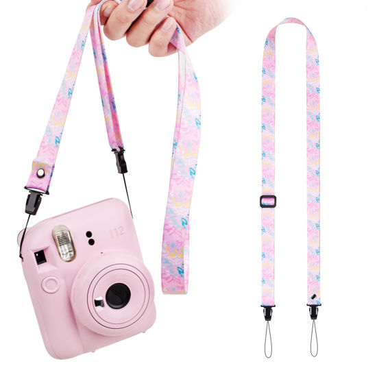 Picture of VOVMOEYA Camera Strap Kids,Camera Lanyard Neck Strap Kids,iPad Strap for Kids,Children Camera Strap for Fujifilm mini Camera Kodak Smile + Smile plus(Pink)