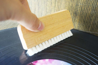 Picture of Natural Goat's Hair Wood Handle Brush for Audio Naturally Anti-Static Vinyl Record Cleaning Brush bristles - Audio Factory Products Wet or Dry Vinyl Record Cleaning - Keep Your Records Sounding Grea