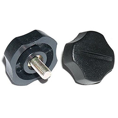 Picture of Workman KN-6P BLACK PLASTIC 6mm RADIO BRACKET KNOBS (2)