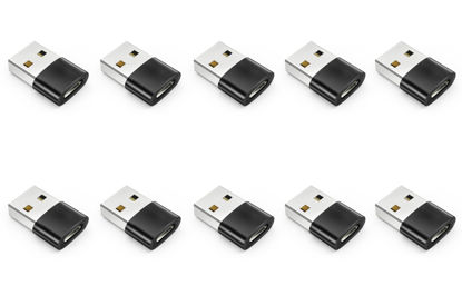 Picture of USB to USB C Adapter 10 Pack, Type C Female to A Male Charger Cable Converter for iPhone 15 14 13 12 Pro Max Plus, Apple Watch Ultra iWatch 9 8 7, MacBook Pro, iPad 10 9,Samsung Galaxy S20-23 and More