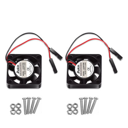 Picture of Dorhea 2pcs 3007 Fan for Raspberry Pi 5 30x30x7mm Cooler Fan Pi Brushless Cooling Fan 30MM 1.18in 3.3V 5V DC Quiet Fan for Raspberry Pi 4, Pi 3 B+, Pi 3 B, Pi 2, Pi B+, Pi Zero/Zero W,Robot Project