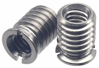 Picture of HITHUT Stainless Steel 1/4"-20 Female to 3/8"-16 Male Convert Screw Adapter 2 Pieces 12.5mm Height