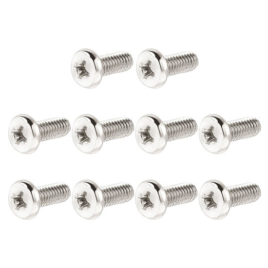 Picture of uxcell 10 Pieces M4 x 10mm TV Mount Screws, Computer TV LCD Monitor Stand Bracket Mounting Screws, Stainless Steel, Silver Tone