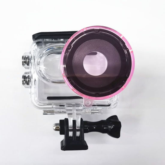 Picture of Underwater Camera Dive Filters for insta360 Go3 Protective Housing Lens Cover Sports Camera Waterproof Case Filter Diving Case Filter (Pink)