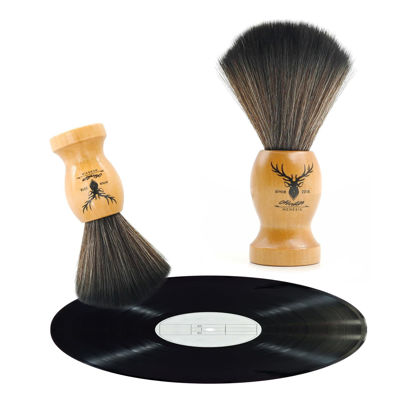 Picture of Menesia Small Vinyl Record Cleaner with Wooden Handle - Vinyl Record Brush for Anti-Static Cleaning of Records and Accessories (Wood Deer)