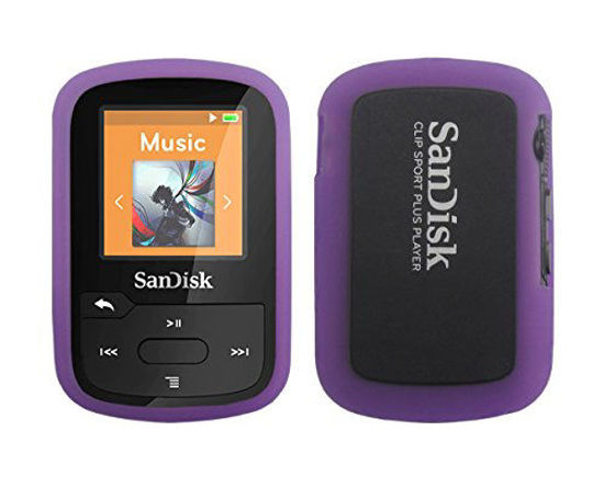 Picture of Sandisk Sansa Clip Sport Plus Silicone Case - Slim Fit, Anti-Slip Protective Soft Rubber Silicone Skin Cover Case for Sandisk Sansa Clip Sport Plus SDMX28 MP3 Player 2016 Release - Purple Iris