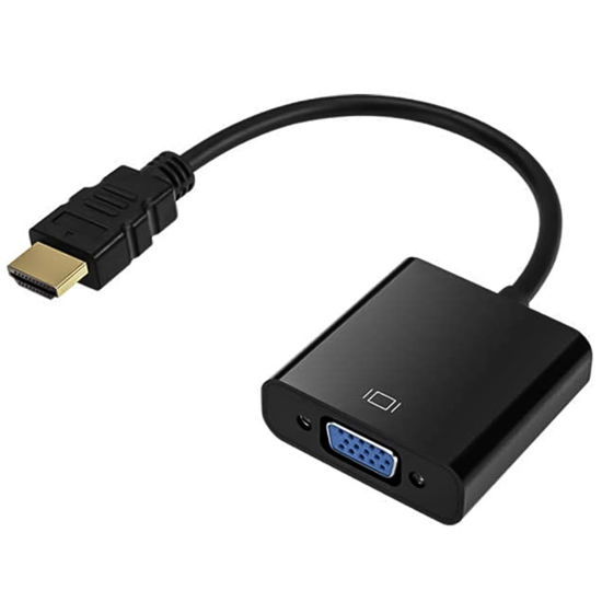 Picture of HDMI to VGA, Gold-Plated HDMI to VGA Adapter (Male to Female) for Computer, Desktop, Laptop, PC, Monitor, Projector, HDTV, Chromebook, Raspberry Pi, Roku, Xbox and More - Black