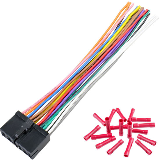 Picture of Jayubien 20Pin Radio Wiring Harness Plug Compatible with Boss Aftermarket Radio Stereo Wire Connector Adapter