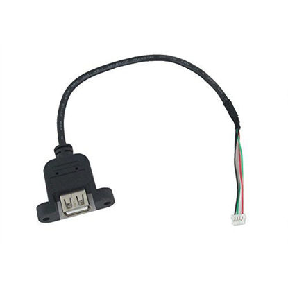 Picture of GORITE USB A Single Female Panel Mount to 1X4 Pin Internal USB Connector - 9 in