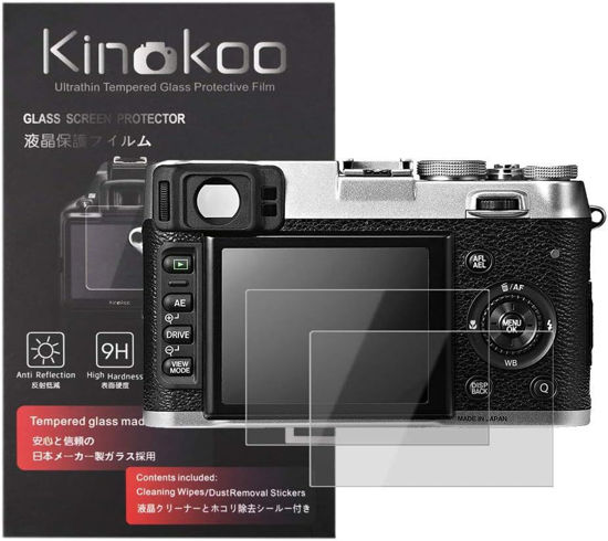 Picture of kinokoo Screen Protector for fujifilm X100S/X100/X20/X10/X-E1 camera, 0.25mm 9H Hardness Tempered Glass Film for Fuji X100S camera - Bubble Free & Anti-Scratch&Anti-Finger Print (2 Pack)